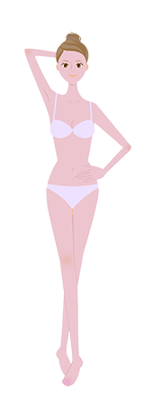 医療脱毛部位のイラスト