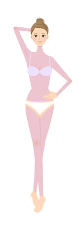 医療脱毛部位のイラスト