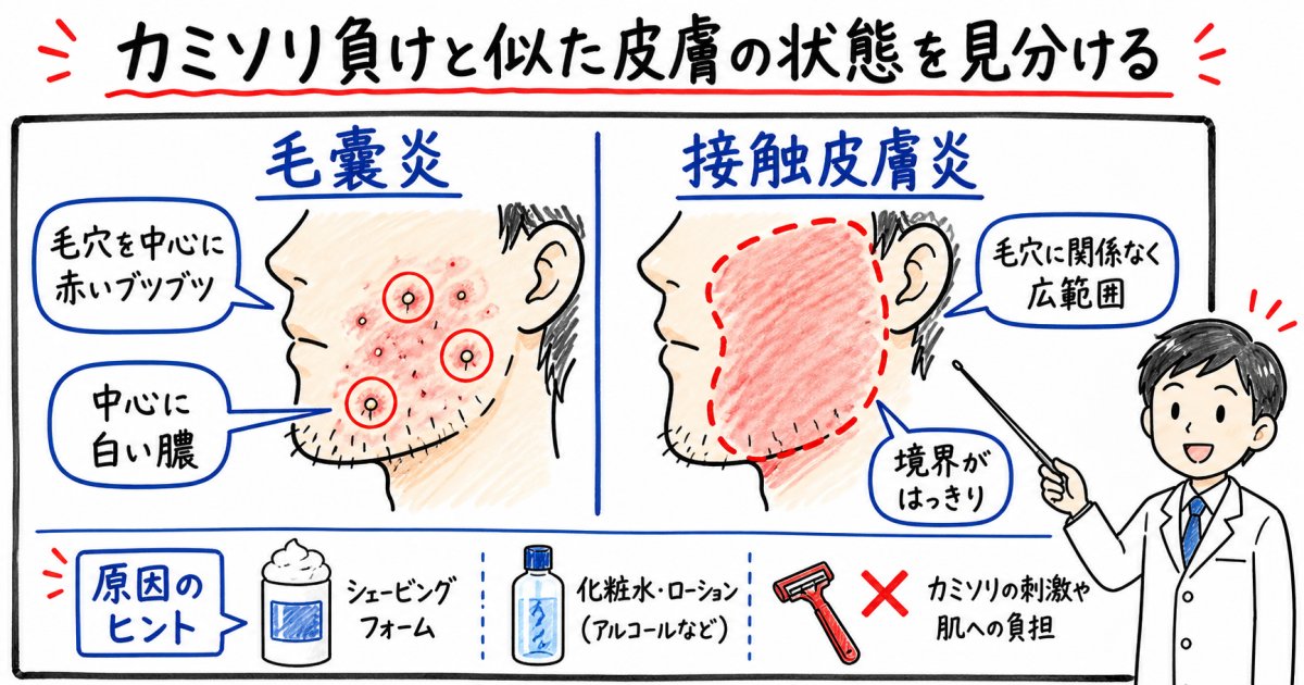 単なる赤みではない?カミソリ負けと似ている皮膚疾患の見分け方