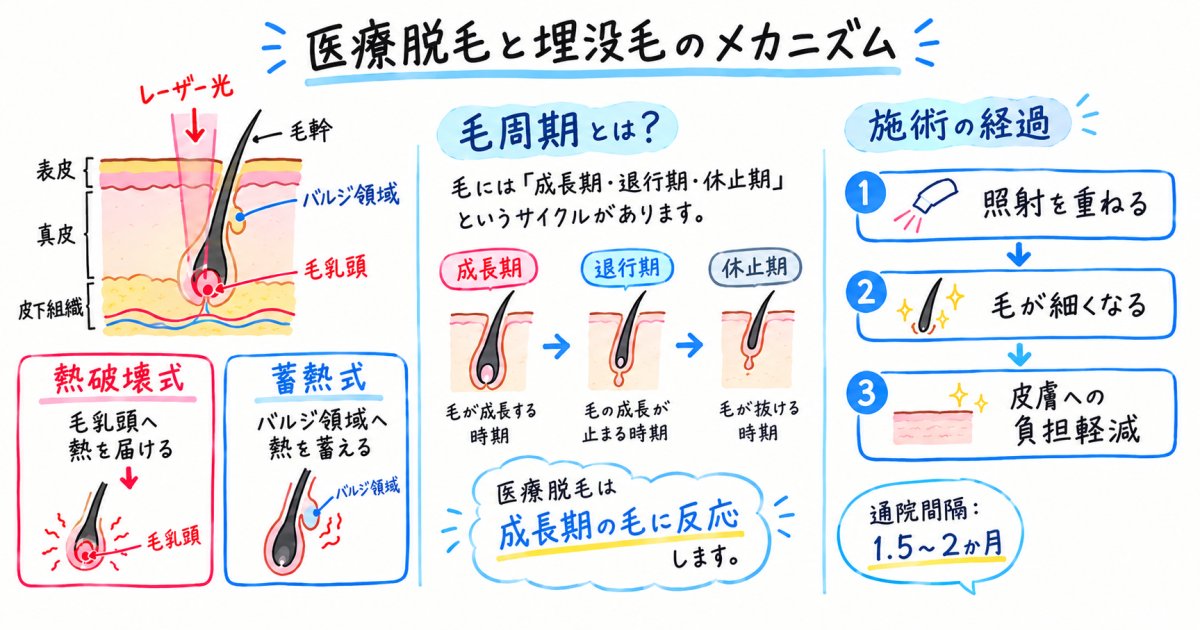 医療脱毛が埋没毛・毛嚢炎の繰り返しを防ぐ仕組み