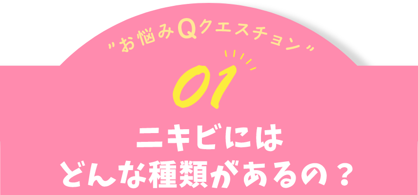 お悩みQクエスチョン01 ニキビにはどんな種類があるの？